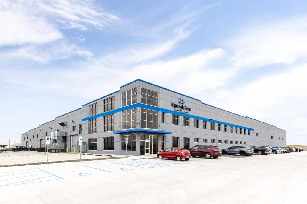 Exterior of the Sign Solutions USA facility built by Valor