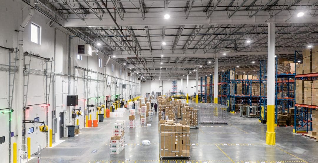 Interior of a finished distribution and warehouse space