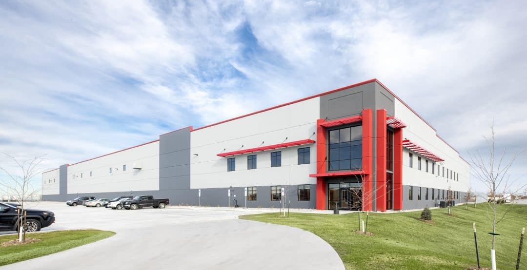 Modern build-to-suit commercial facility exterior